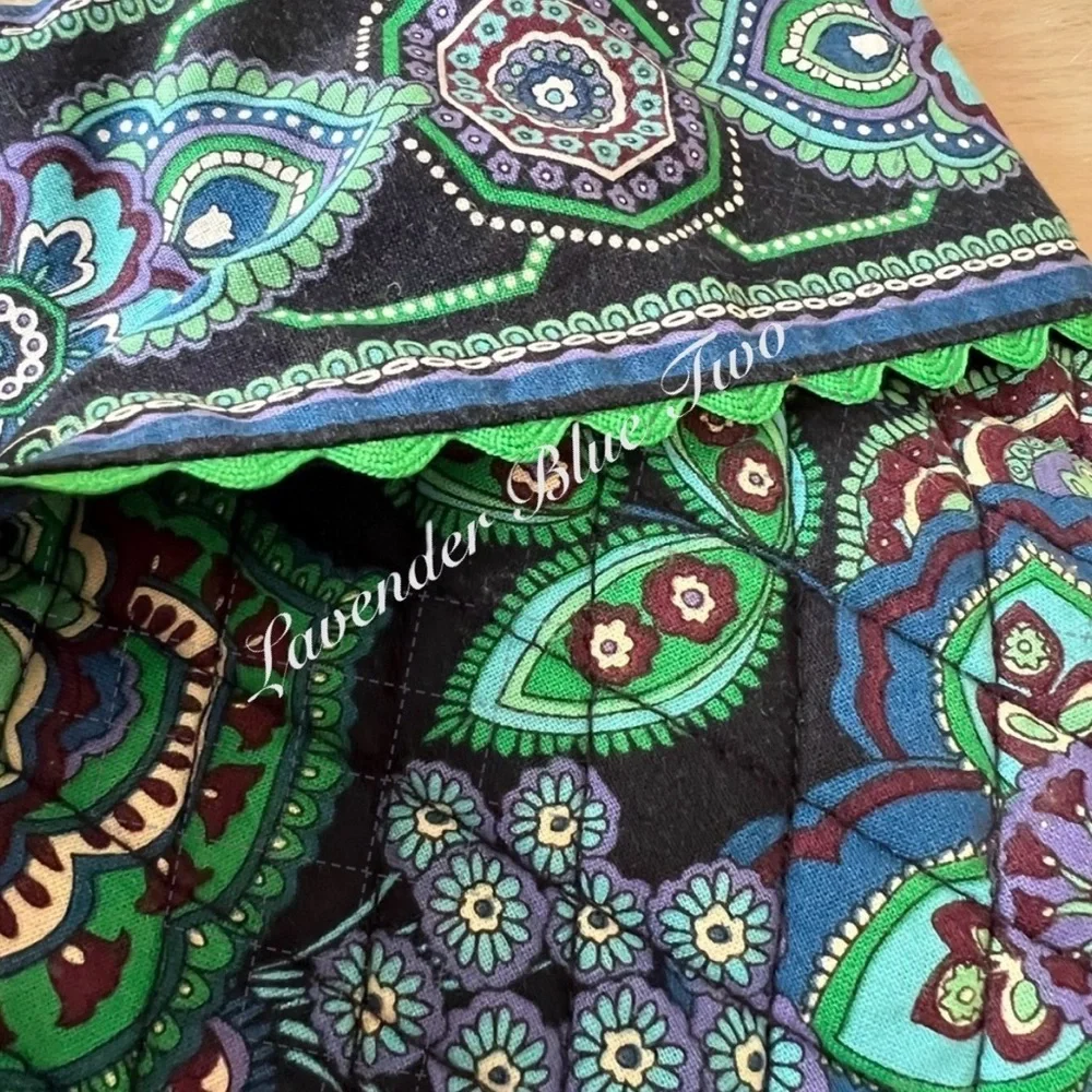 VERA BRADLEY Blue Rhapsody 2009 Christmas Stocking Jingle Bells Black Green Y2K